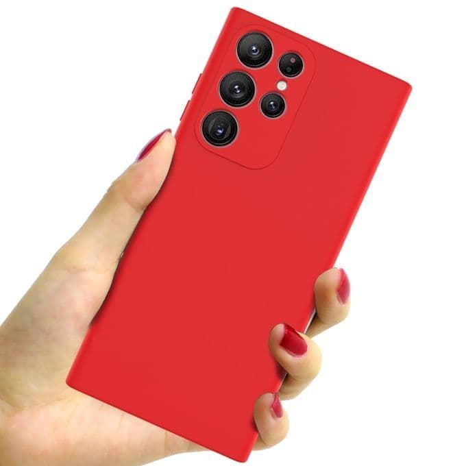 Pochette Samsung Galaxy S22 ultra en Silicone Liquide Rouge