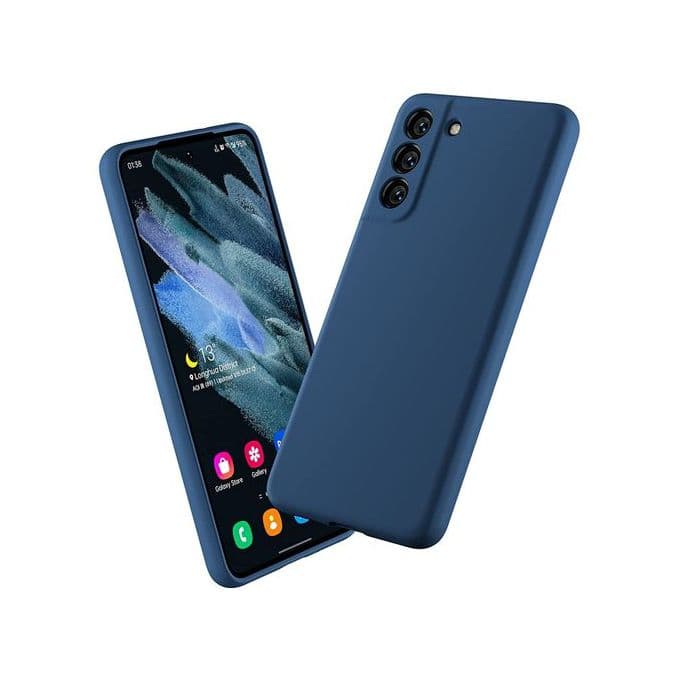 pochette Samsung S22 plus en Silicone Liquide Bleu