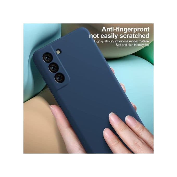 pochette Samsung S22 plus en Silicone Liquide Bleu