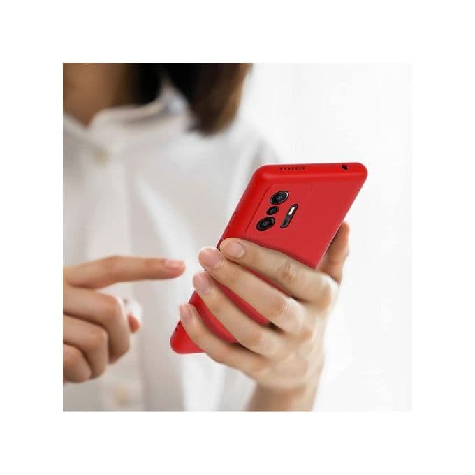 Pochette Xiaomi Mi 11T en Silicone Liquide Rouge