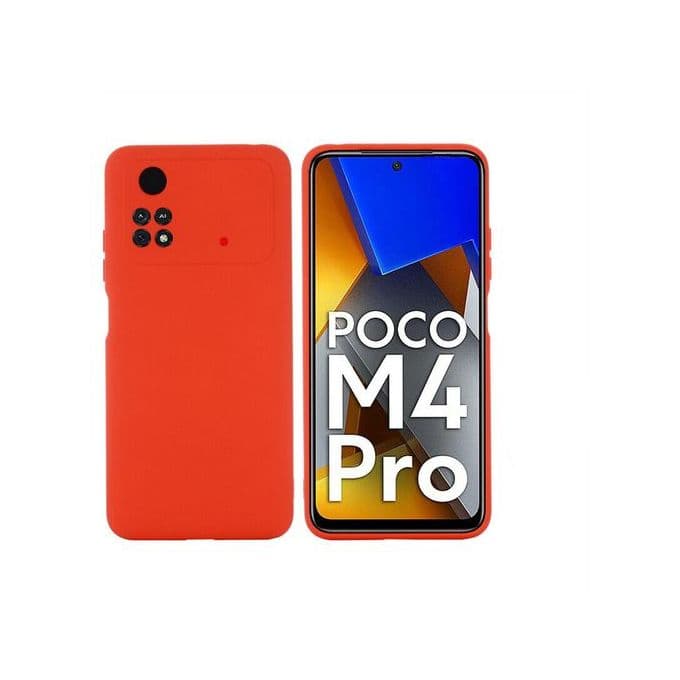 Pochette Poco M4 pro 4G, liquide Souple et Mince Rouge