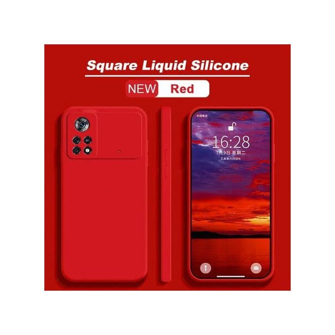 Pochette Poco M4 pro 4G, liquide Souple et Mince Rouge
