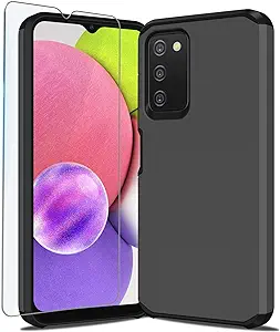 Pochette Galaxy A03S Case, Galaxy A03S Case with Screen Protecteur Noir